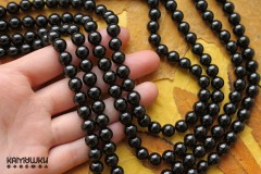 Шпинель черная, шар гладкий 8 мм, набор 6 бусин Шпинель черная, шар гладкий 8 мм, набор 6 бусин