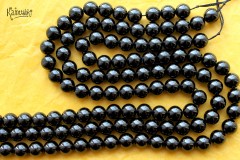 Шпинель черная, шар гладкий 10 мм, набор 5 бусин Шпинель черная, шар гладкий 10 мм, набор 5 бусин