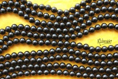 Шпинель черная, шар гладкий 6,5 мм, набор 15 бусин Шпинель черная, шар гладкий 6,5 мм, набор 15 бусин