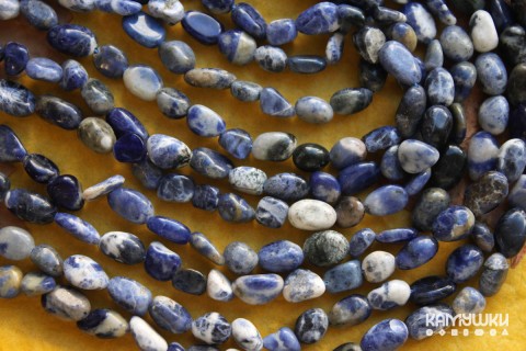 Содалит, галтовка 7-10 мм, набор 9 см