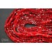 Стекло, цвет "Красный", кристаллы, нить 38 см
