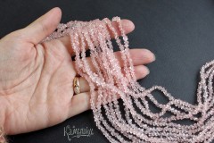 Стекло, цвет "розовый", кристаллы, нить 38 см Стекло, цвет "розовый", кристаллы, нить 38 см