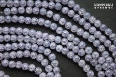 "Ледяной кварц" стекло, лавандовый, шар гладкий 8 мм, набор 12 бусин "Ледяной кварц" стекло, лавандовый, шар гладкий 8 мм, набор 12 бусин