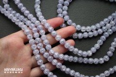 "Ледяной кварц" стекло, лавандовый, шар гладкий 8 мм, набор 12 бусин "Ледяной кварц" стекло, лавандовый, шар гладкий 8 мм, набор 12 бусин