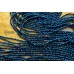 Стекло, цвет "синий с напылением", шар граненый 2 мм, нить 36 см