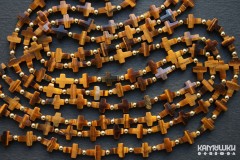 Тигровый глаз, крестик граненый 10 мм, набор 7 бусин Тигровый глаз, крестик граненый 10 мм, набор 7 бусин