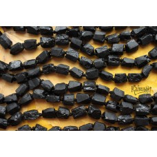 Турмалин черный (шерл), кусочки гладкие, набор 9,5 см