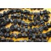 Турмалин черный (шерл), куски необработанные №3, набор 3 бусины