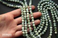 Волластонит синтетический в стекле, насыщенный, шар гладкий 6,5 мм, набор 15 бусин