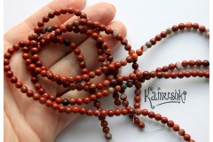 Яшма "красная", шар гладкий 6 мм, набор 15 бусин