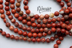 Яшма "красная", шар гладкий 6 мм, набор 15 бусин