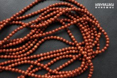 Яшма "красная", шар гладкий 4,5 мм, набор 9 см