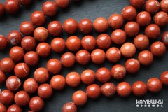 Яшма красная, однотонная, шар гладкий 12,5 мм, набор 7 бусин