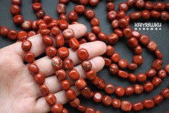Яшма "красная", галтовка мелкая 8-12 мм , набор 9 см