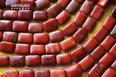 Яшма "красная", плоский прямоугольник, 13х18 мм, набор 5 бусин