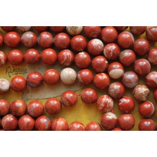 Яшма красная, шар гладкий 12 мм, набор 8 бусин