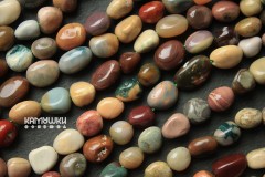 Яшма мультиколор (т.н. Агат "алашань"), галтовка 8-15 мм, набор 9,5 см