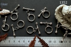 Застежка-тоггл "круг рельефный" №1352-0920, 1 шт
