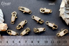 Карабин 16 мм с фианитами № 1665, 1 шт.