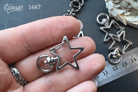 Застежка-карабин "звезда" №1667, 34 мм, 1 шт. Застежка-карабин "звезда" №1667, 34 мм, 1 шт.