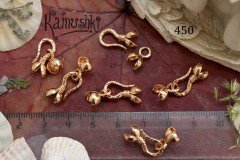 Застежка-крючок № 450 с каллотами для бусин 4-5 мм, 1 шт Застежка-крючок № 450 с каллотами для бусин 4-5 мм, 1 шт