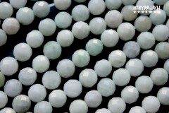 Жадеит светлый, шар граненый 8 мм, набор 12 бусин