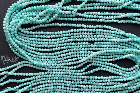 Амазонит, шар граненый 2,5 мм, набор 9,5 см