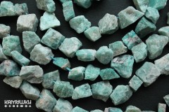Амазонит, куски необработанные средние, набор 8,5 см