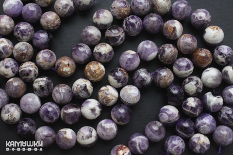 Аметист шевронный, шар гладкий 20 мм, набор 4 бусины