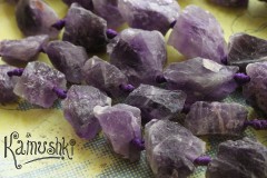 Аметист, куски необработанные крупные, набор 4 бусины