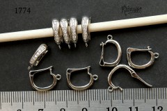 Бейл разъемный с фианитами 10х15 мм №1774R, 1 шт Бейл разъемный с фианитами 10х15 мм №1774R, 1 шт