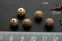 Бусина-шар с фианитами №1442, 8 мм, 1 шт. Бусина-шар с фианитами №1442, 8 мм, 1 шт.