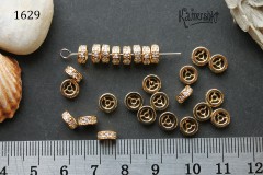 Рондель с фианитами, 2,5х6 мм, №1629, 1 шт Рондель с фианитами, 2,5х6 мм, №1629, 1 шт