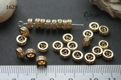 Рондель с фианитами, 2,5х6 мм, №1629, 1 шт Рондель с фианитами, 2,5х6 мм, №1629, 1 шт