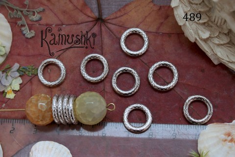 Бусина-колечко"шкура змеи" 13 мм, №489, 1 шт