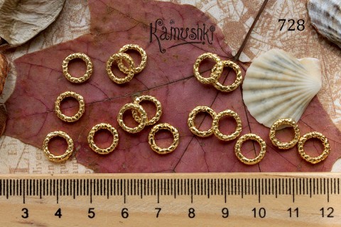 Бусина-колечко "шкура змеи" 10 мм, №728, 1 шт