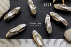 Бусина вытянутая "жидкий металл" матовая 6х19 мм, №2361, 1 шт Бусина вытянутая "жидкий металл" матовая 6х19 мм, №2361, 1 шт