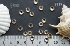 Бусина-рондель диск с ребристой гранью 1х6 мм, №2319, 1 шт