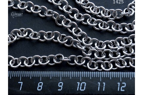 Цепь средняя "кольцо 6 мм", №1425-0920, отрезок 50 см Цепь средняя "кольцо 6 мм", №1425-0920, отрезок 50 см