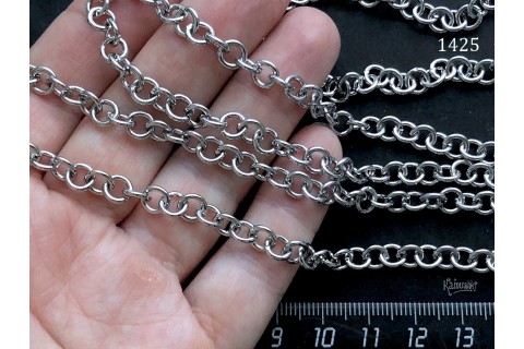 Цепь средняя "кольцо 6 мм", №1425-0920, отрезок 50 см Цепь средняя "кольцо 6 мм", №1425-0920, отрезок 50 см