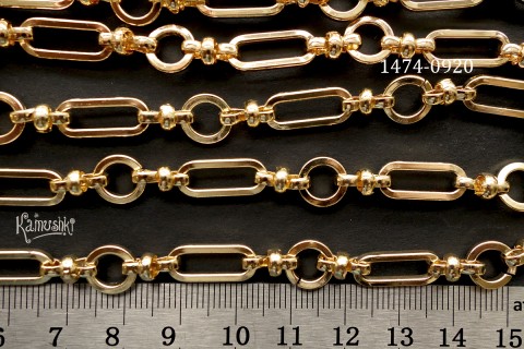 Цепь фигурная "три звена", отрезок 25 см, №1474-0920