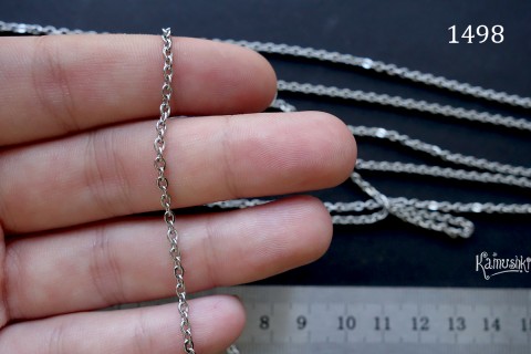 Цепочка стальная, звено 2,2х3мм №1498S-0920, отрезок 50 см