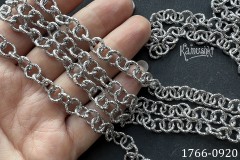 Цепь фигурная "рельефные кольца" 8 мм, №1766-0920, отрезок 50 см