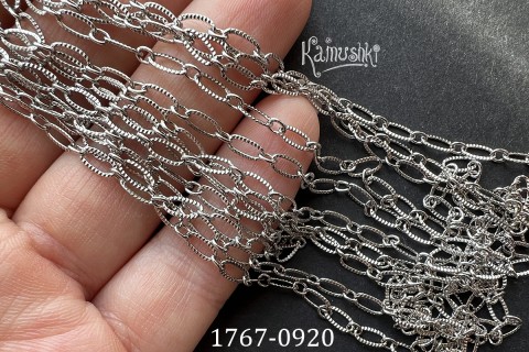 Цепь фигурная "ребристый овал", №1767-0920, отрезок 50 см Цепь фигурная "ребристый овал", №1767-0920, отрезок 50 см