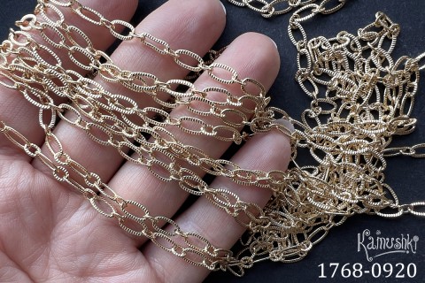 Цепь фигурная "ребристый овал", отрезок 50 см, №1768-0920 Цепь фигурная "ребристый овал", отрезок 50 см, №1768-0920