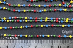 Цепь фигурная с бусинами 3 мм, №1793-0920, отрезок 25 см Цепь фигурная с бусинами 3 мм, №1793-0920, отрезок 25 см