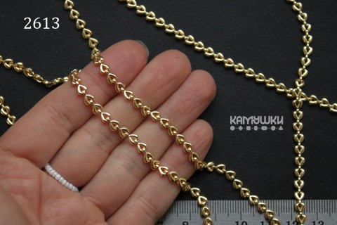 Цепь "сердечки", звено 4х6 мм, №2613, отрезок 50 см Цепь "сердечки", звено 4х6 мм, №2613, отрезок 50 см