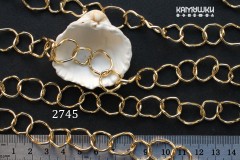 Цепь крупная фигурная "Мятые овалы", звено 14х18 мм, №2745-0920, отрезок 25 см Цепь крупная фигурная "Мятые овалы", звено 14х18 мм, №2745-0920, отрезок 25 см