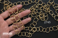Цепь крупная фигурная "Мятые овалы", звено 14х18 мм, №2745-0920, отрезок 25 см Цепь крупная фигурная "Мятые овалы", звено 14х18 мм, №2745-0920, отрезок 25 см