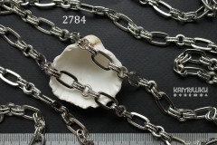Цепь средняя, фигурная "овалы", звено 9х15 мм, №2784, отрезок 50 см Цепь средняя, фигурная "овалы", звено 9х15 мм, №2784, отрезок 50 см